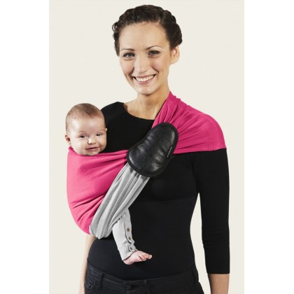 Слинг с кольцами трикотажный JPMBB "Светло-серый-фуксия"